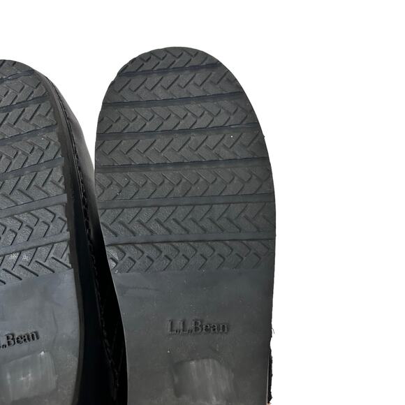 LL Bean Black Leather Slip On Clogs Sz 7.5 - Picture 8 of 9